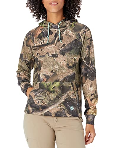 Nomad womens Utility Hoodie | Mid-weight Water Resistant Hunting Fleece,Mossy Oak Droptine Camo,X-Large