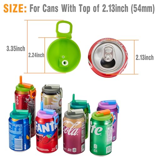 image for DIPESI 4-pack 4 Color Soda Can Lids with straw, Soda Can Covers with S