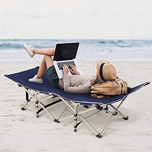 Jukkre Camping cots, Oversized Portable Foldable Outdoor Bed for Adults Kids, Heavy Duty Cot for Traveling Gear Supplier, Office Nap, Beach Vocation and Home Lounging