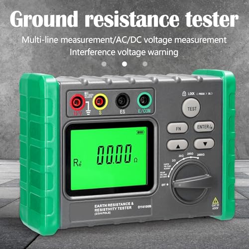 Isolationswiderstandstester, Erdungswiderstandsprüfer 0-2000Ω/ohm Isolationstester Erdspannung AC 0-600V PV Spannung DC 0-1500V Erdungsmessgerät Digital Megaohmmeter Resistance Tester