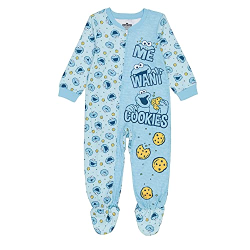 Cookie Monster Me Want Cookies Blanket Sleeper Footed Pajamas (5T) White #TOP15