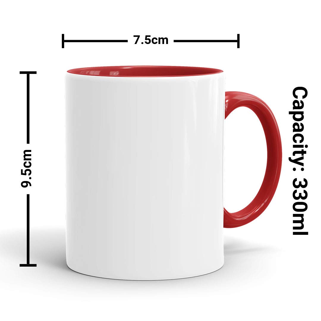 Gift Arcadia Rakhi for Brother and Bhabhi Gift Pack with Coffee Mug- 2 Piece, Red, 330ml (RCOM012) 2