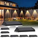 AUDLES Solar Fence Lights Outdoor, 3 Modes Warm/Neutral/Cool White Fence Lights Solar Powered for Outside, IP65 Waterproof, 60 Lumens Solar Light for Step, Pathway, Garden, Deck, Stairs - 8 Pack