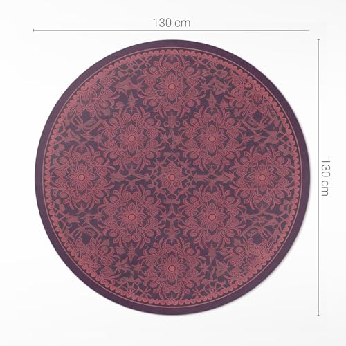 Tapis vinyle cuisine ø130 cm anti-rayure pour protéger le sol de la maison