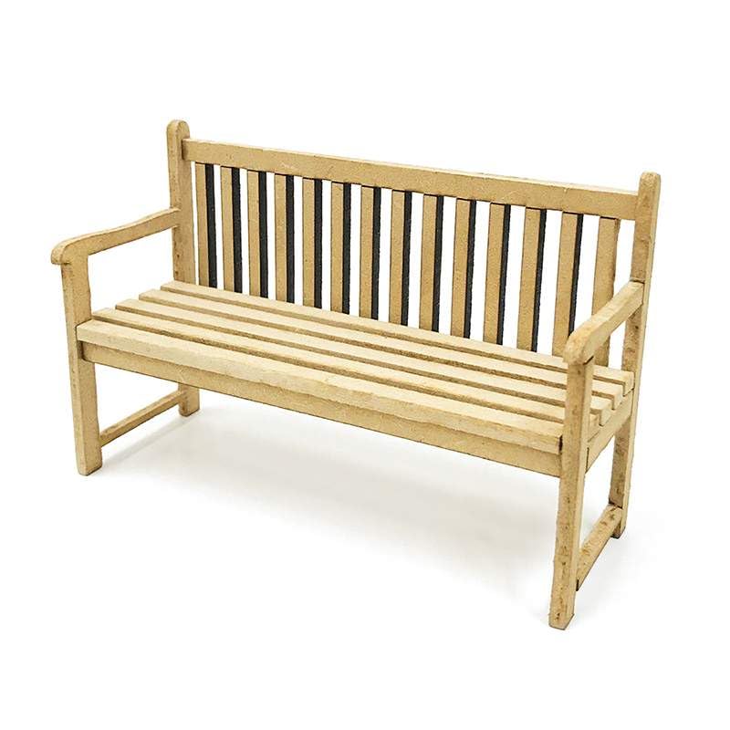 MyTinyWorld Dolls House Miniature Garden Bench Kit, 1:12 Scale, DIY Laser Cut MDF Dollhouse Furniture, Adult Craft Project