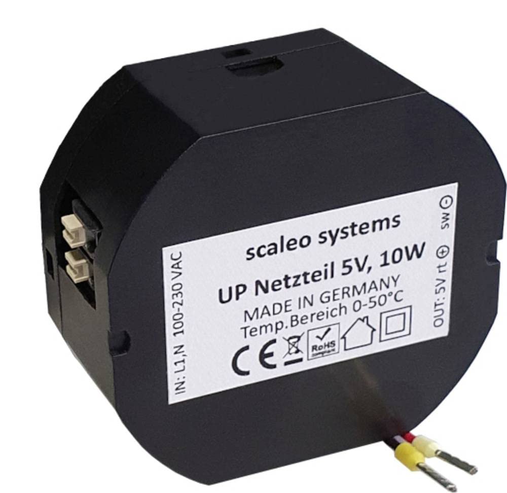 Unterputz Netzteil prim:100-230Vac 50/60Hz sek: 5V DC, 10W, Trafo, Verteilerdose, schwarz