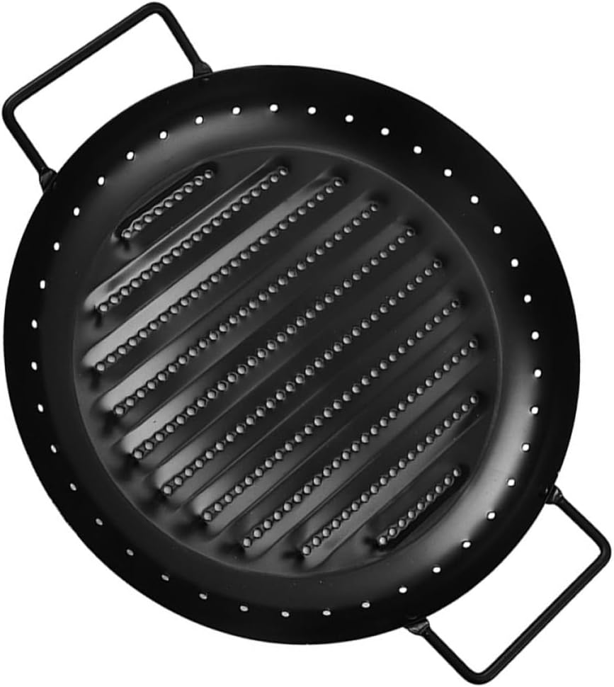 Non-stick Barbecue Tray Grill Pan with Handles, Stainless Steel Portable Meat Roast Pan for Outdoor Cooking and Home Bbq