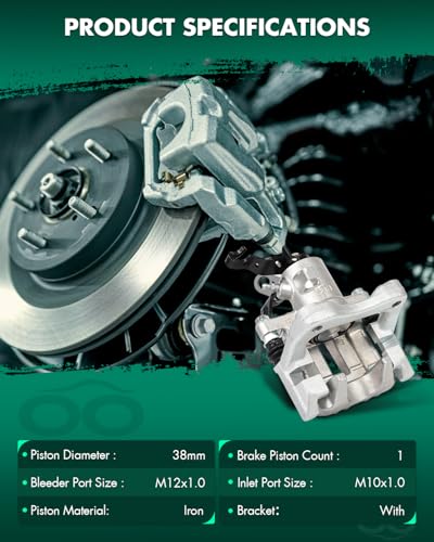 Image of SCITOO Rear Left Brake Caliper With Bracket 19B6650 Compatible For Audi For A3 2010-2012,For Volkswagen For Type 1 2013-2019,For Volkswagen For Golf 2011,For Volkswagen For Jetta 2012-2018