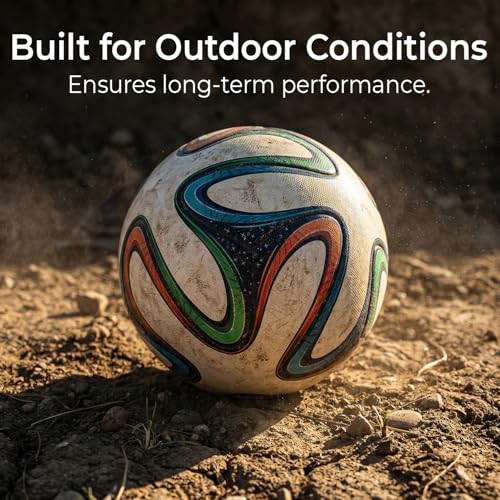 Image of Kizlo Official Size 5 Football with Pump & Pin | PVC Leather Training Soccer Ball for Ground, Turf & Street Play | High Grip & Air Retention for Kids, Youth & Adults | Multicolor (Brazuka)