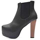 keilabsatz schuhe blau mit seitlichem Chelsea Gummieinsat