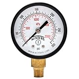 Winters 2 inch Dial Size, Economy Utility Dry Pressure Gauge, Brass Internals, Black Steel Case, Dual Scale 0-300 psi/kPa, 3-2-3% Accuracy, 1/8 inch NPT Bottom Mount, Multi Function Pressure Gauge