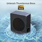 Sound bar with subwoofer, 200W 2.1 ch soundbar w/Dolby Atmos Surround Sound System, 3D Bass Adjustable Home Theater Bluetooth TV Speaker for Smart TV/Projector/PC - Image 4