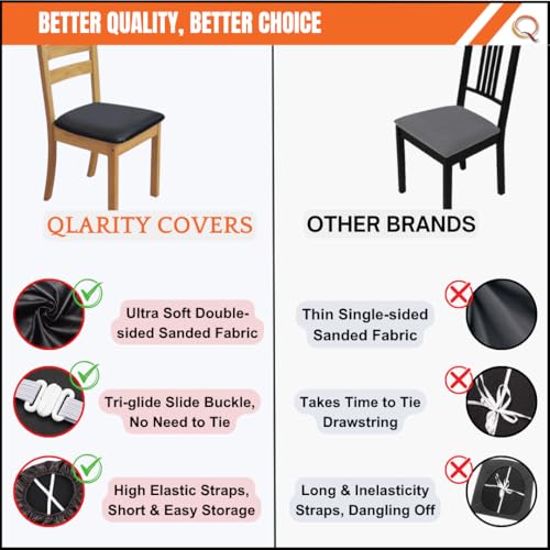 Image of Qlarity Covers PU Leather Chair Cover, Black