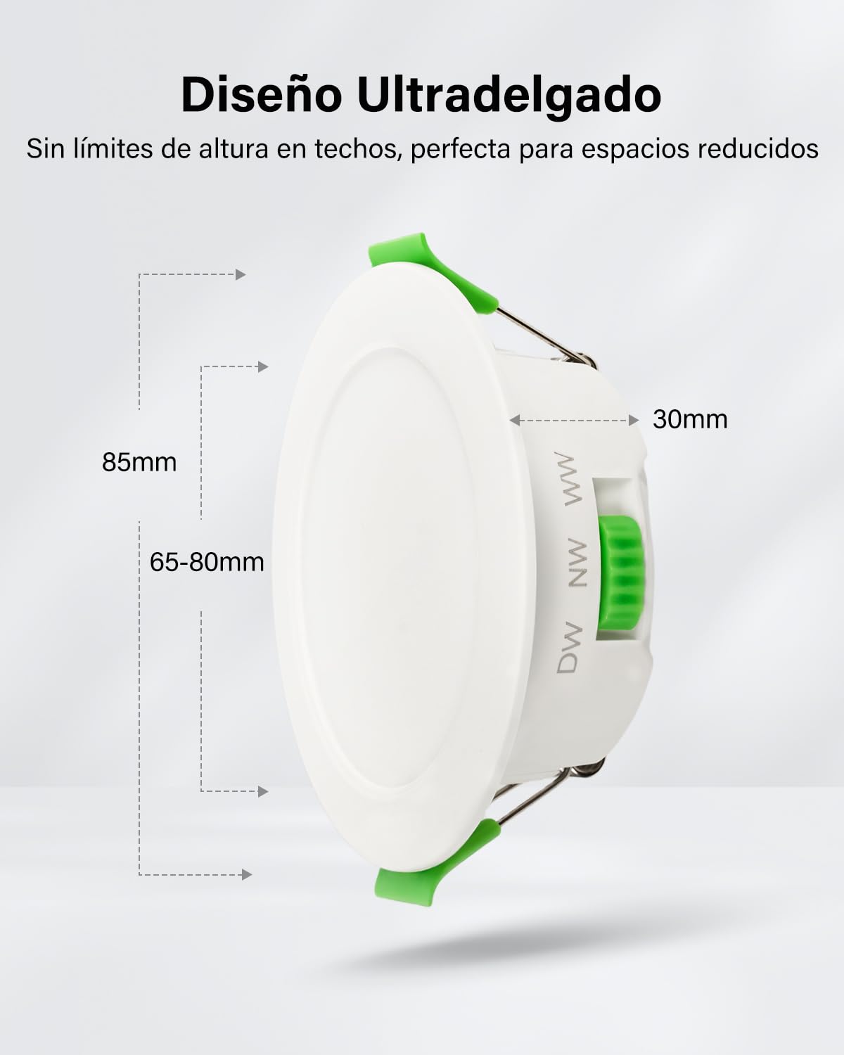 Leselux 5W Foco Empotrable Regulable 3CCT IP44, Agujero 65-80mm, Pack 20 | Blanco Cálido 3000K Blanco Natural 4000K Blanco Frio 6000K, Focos LED Interior Techo Blanco para Baño Salón Cocina
