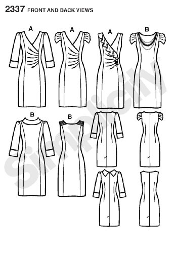 Patron de couture robes Simplicity D5 style Project Runway original tailles 4-12