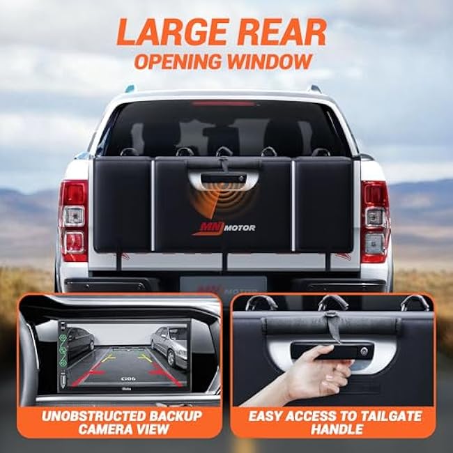 Tailgate Bike Pad, Pickup Truck Tailgate Pad Carry 5 Mountain Bikes Tailgate Cover Tailgate Protection Pad with Reflective Strips Tool Pockets and Rear Camera Opening