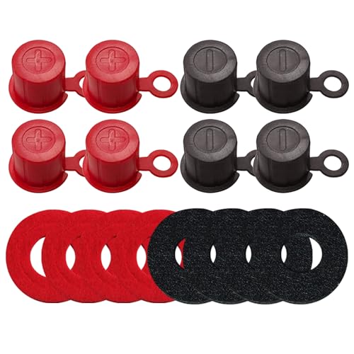 Image of Ampper Top Post Plastic Battery Post Caps, Battery Post Terminal Cover Insulator Protector W/Washers for Car, Vehicle, RV and Boat (Cap, 4 Sets)