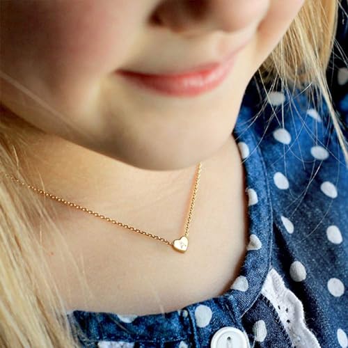 Turandoss Heart Initial Necklaces for Women Gifts - 14K Gold Filled Heart Pendant Letter S Necklace Dainty Letter Choker Necklaces for Her Tiny Gold Initial Necklace for Women Jewelry Gifts by Turandoss - Used condition - Image 4