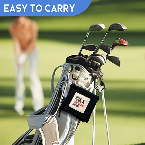 Geygie Swing Swear Look For Ball Portable Microfiber Double Layer Pocket Golf Towel With Clip, Funny Golf Towel For Men Dad, Golf Accessories For Men Dad, Funny For Golf Fan #TOP4