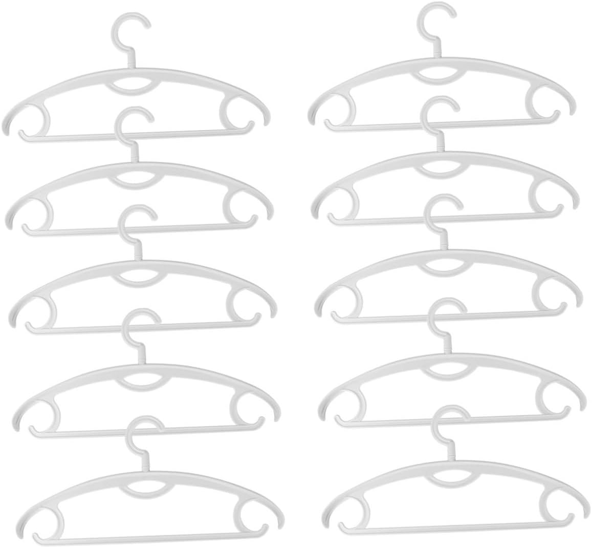 10pcs Rotatable Non-Slip Plastic Clothes Hangers Thick Wide Shoulder Traceless Garment Holders Material for Coats Shirts Dresses Trousers