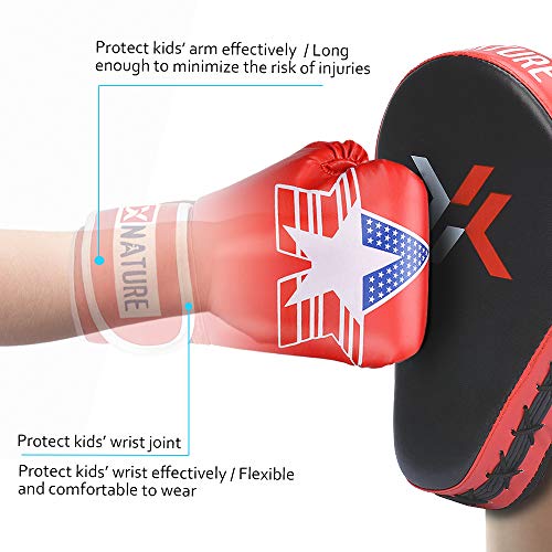 Xnature 4Oz 6Oz 8Oz Pu Kids Boxing Gloves,Gift Box Children Kickboxing Sparring Youth Boxing Or Training Gloves Age 5-12 Years For Christmas And Birthday Present #TOP2