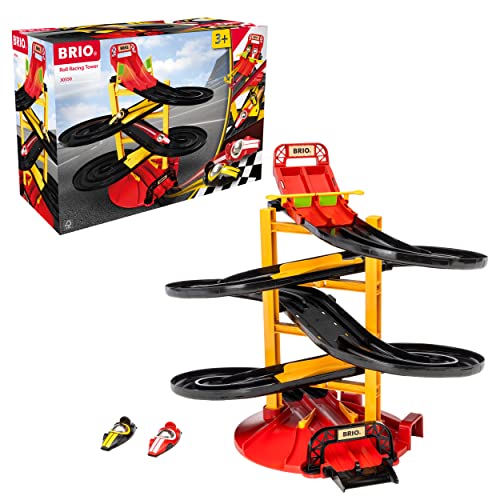 BRIO – 30550 Rennbahn-Turm mit Zwei Rennwagen | Rennwagen-Spielzeugset...