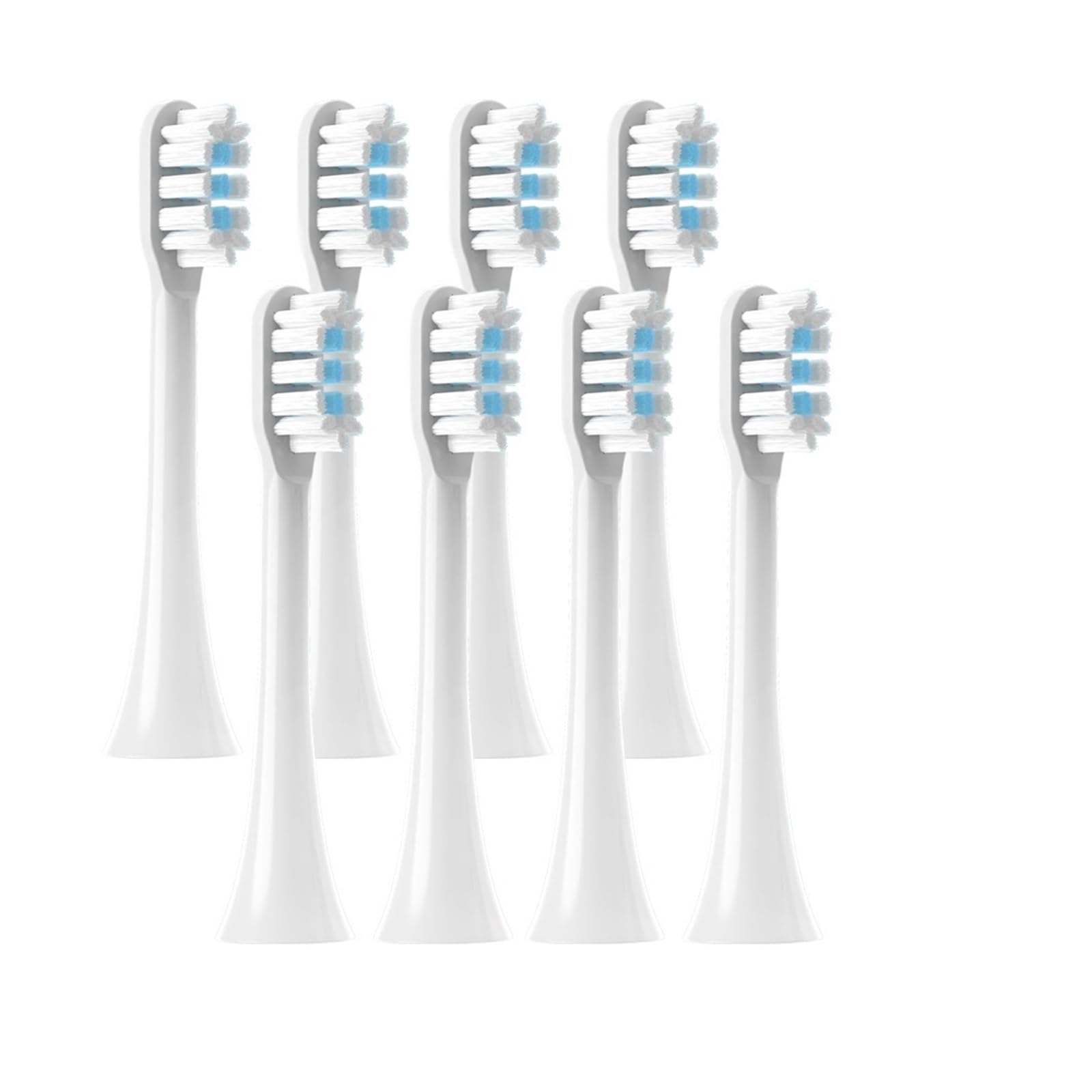 MUYIHUI 8 testine di ricambio for spazzolino da denti for elettrico T301/T302/T501, ugelli a setole morbide con confezione sottovuoto(8 white)