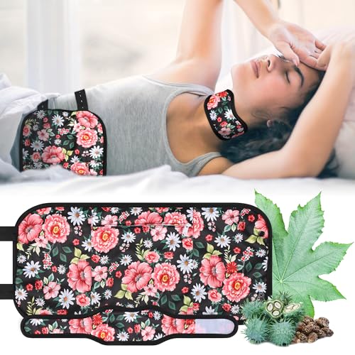 Image of 2 Pack Castor Oil Pack Wrap(Oil are Not Include), Flowers
