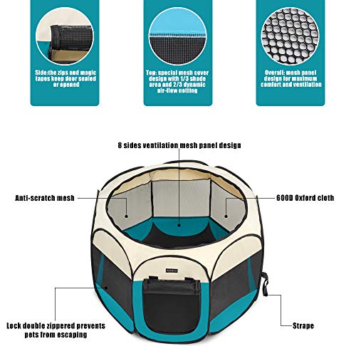 image for Autokcan Portable Pet Playpen, Dog Playpen Waterproof Foldable Indoor/