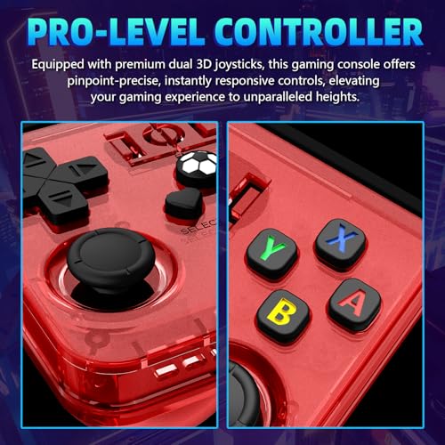 Image of R36MAX Retro Gaming Console,4.0 Inch Retro Handheld Game Console with 64GB TF Card,Hand Held Video Game,30+ Emulator Retro Game Console,4000mAh Battery(Red)