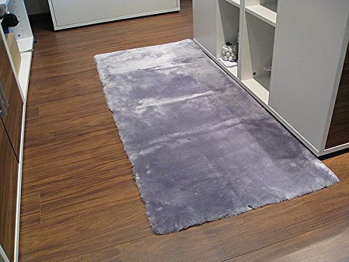 Reissner Lammfelle FP140 Schaffell Teppich Couchauflage Bettvorleger 140x60cm Silber