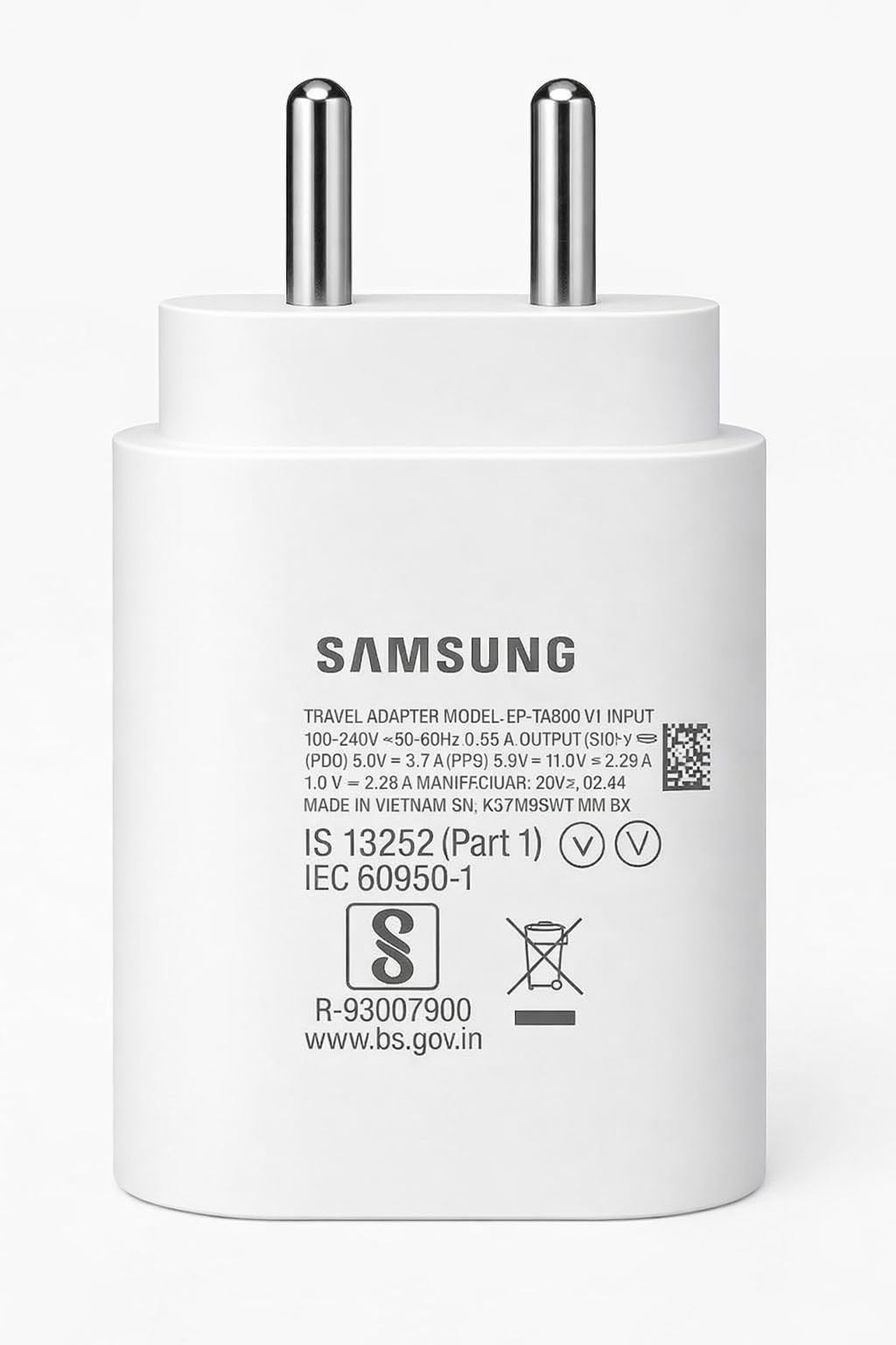 Samsung 25W USB-C Super-Fast Charger Adapter Compatible with Samsung Galaxy F36, M36, F05, M15, M14, A15, A14, F15, F14, M13, F13, M04, A05, M35, M06 | 25Watt Type-C PD Fast Charging Adaptor - White
