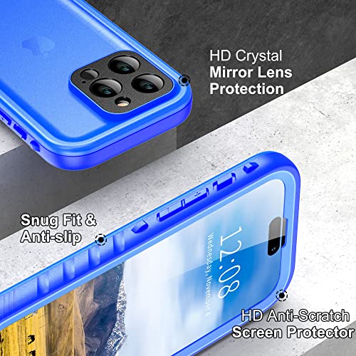 SPORTLINK Design for iPhone 14 Pro Waterproof Case - Shockproof Dustproof Phone Case with Screen Protector, Full Body Protective Case for iPhone 14 Pro Cover 6.1'' Blue by SPORTLINK - Image 5