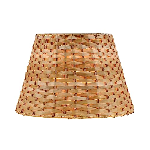 Image of Aspen Creative 32987, Empire Spider Lamp Shade, Natural Banana Leaf, 9 inch Top x 14 inch Bottom x 9-1 /2 inch Slant
