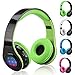Produktbild Pc Drahtlose Bluetooth Kopfhörer Sport Gaming Kopfhörer für Media musik TF mp3 draht Stirnband mit Mikrofone Bluetooth Headset Drahtloses Bluetooth-Headset grün