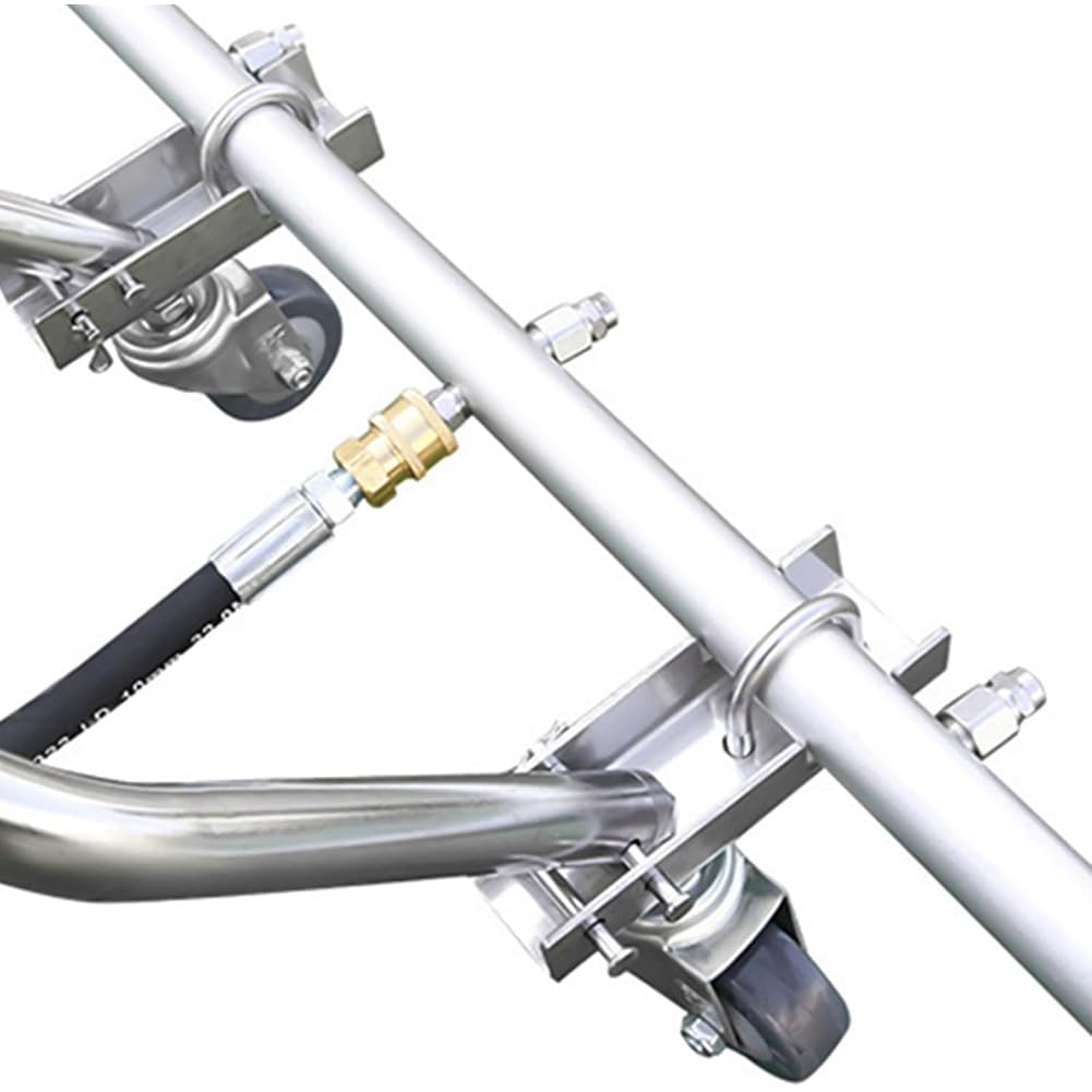 Gertrude 39 Pulgadas Acero Inoxidable Tren De Rodaje Hidrolimpiadora 5000 PSI Limpiador De Superficies Escoba De Agua con 7 Boquillas para Agua Agua Caliente Y Fría Hidrolimpiadora