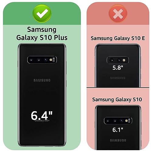 XcaseBar for Samsung Galaxy S10+/S10 Plus Wallet case with Zipper Credit Card Holder?RFID Blocking?, Flip Folio Book PU Leather Phone case Shockproof Cover Women Men for Samsung S10+ case Wine Red