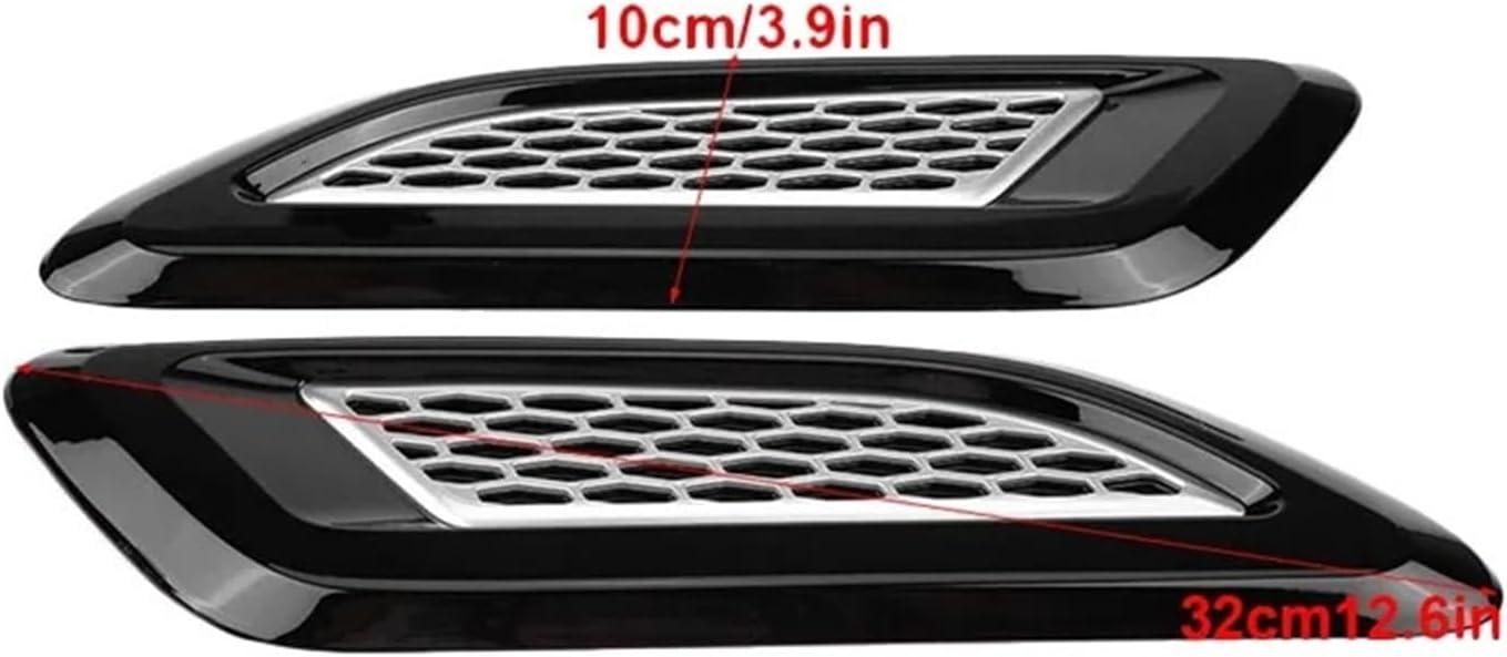 Universal Car Hood Scoop Decoration Cover Fit for BMW F10 F30 G30 E60 Audi TT Mk2 Peugeot 206 207 Fiat 500 Ford Focus Passat B6 Mazd(Black and Silver)