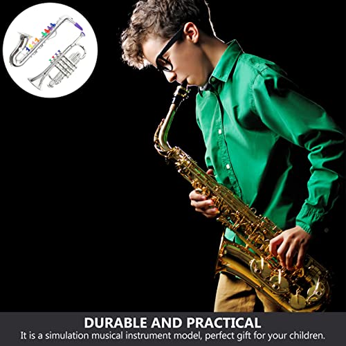 NUOBESTY Muzikale Windinstrumenten Voor Kinderen 2 Stks Metallic Silver Saxofoon en Trompet Hoorn Speelgoed Prestaties… - Image 5