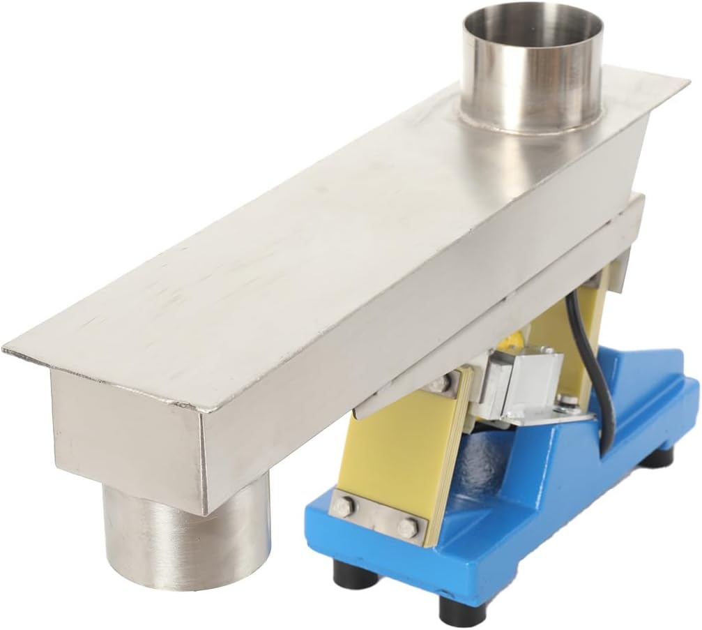 110V Mini Electromagnetic Vibrating Feeder, Conveyor Shaking Feeding Machine, Stainless Steel Closed with Controller for Granular and Powdery Materials 20W