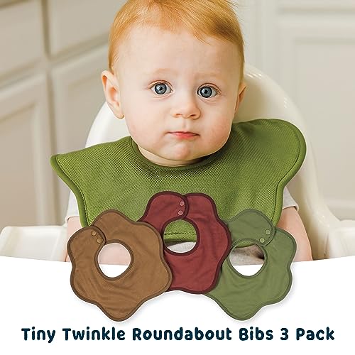 Tiny Twinkle Roundabout Drool Bibs 3 Pack - 360 Rotating Waterproof and Absorbent Teething Baby Bibs (Boy Natural Set) by Tiny Twinkle - Image 7