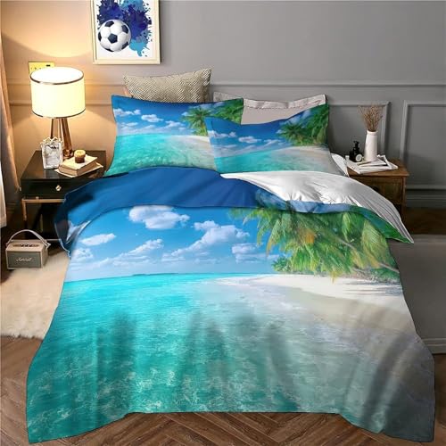 Parure de lit plage tropicale housse couette 135x200 - 6