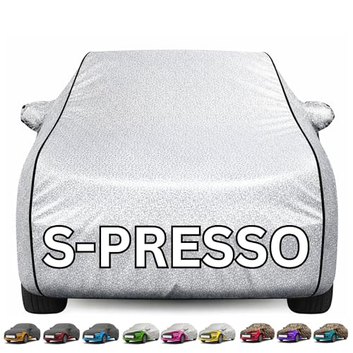 Image of Kayme Premium Silver S-Presso Car Cover Waterproof for (All Models & Variants - Petrol, Diesel, CNG & EV) |Speacially Custom Fit with Mirror Pockets |All-Weather Protection - Outdoor Car Body Cover
