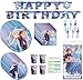 Frozen 2 Inspired Birthday Party Supplies Pack: Big/Small Plates, Cups, Napkins, Table Cover, Banner, Candles - 16 Guests