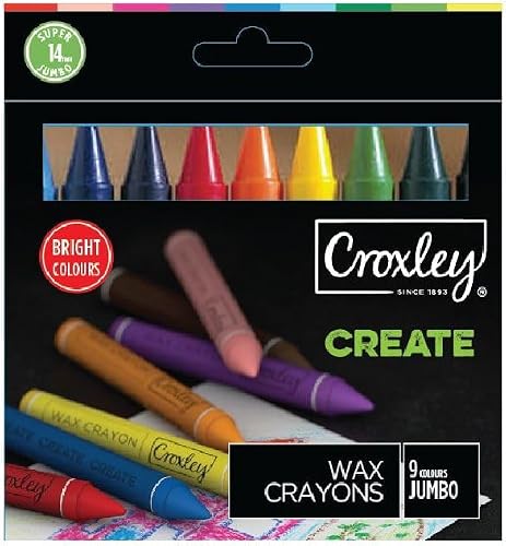 Croxley Create Jumbo Wax 9 Crayons, 14 mm Size