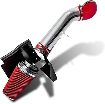 Heat Shield Cold Air Intake Kit with Reusable Red Filter Compatible with 02 03 04 05 06 Chevrolet Avalanche 1500 5.3L V8