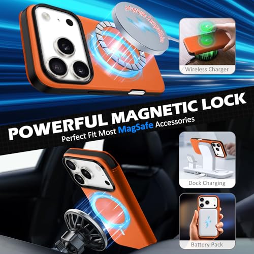 Coque en Cuir Véritable pour iPhone 17 Pro Shieldon Orange Mince - 6