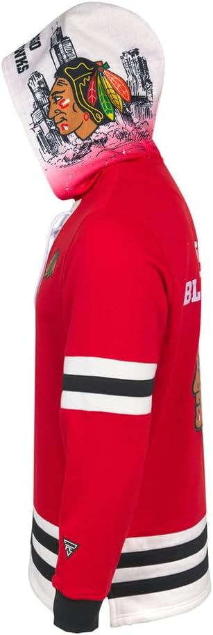NHL unisex-adult Chicago Blackhawks Lace Up Hoodie - Image 8
