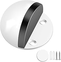 Vista 34 de Paquete de 10 topes de puerta autoadhesivos para piso, color blanco, sin taladro, con parachoques de puerta de goma, tope de puerta montado