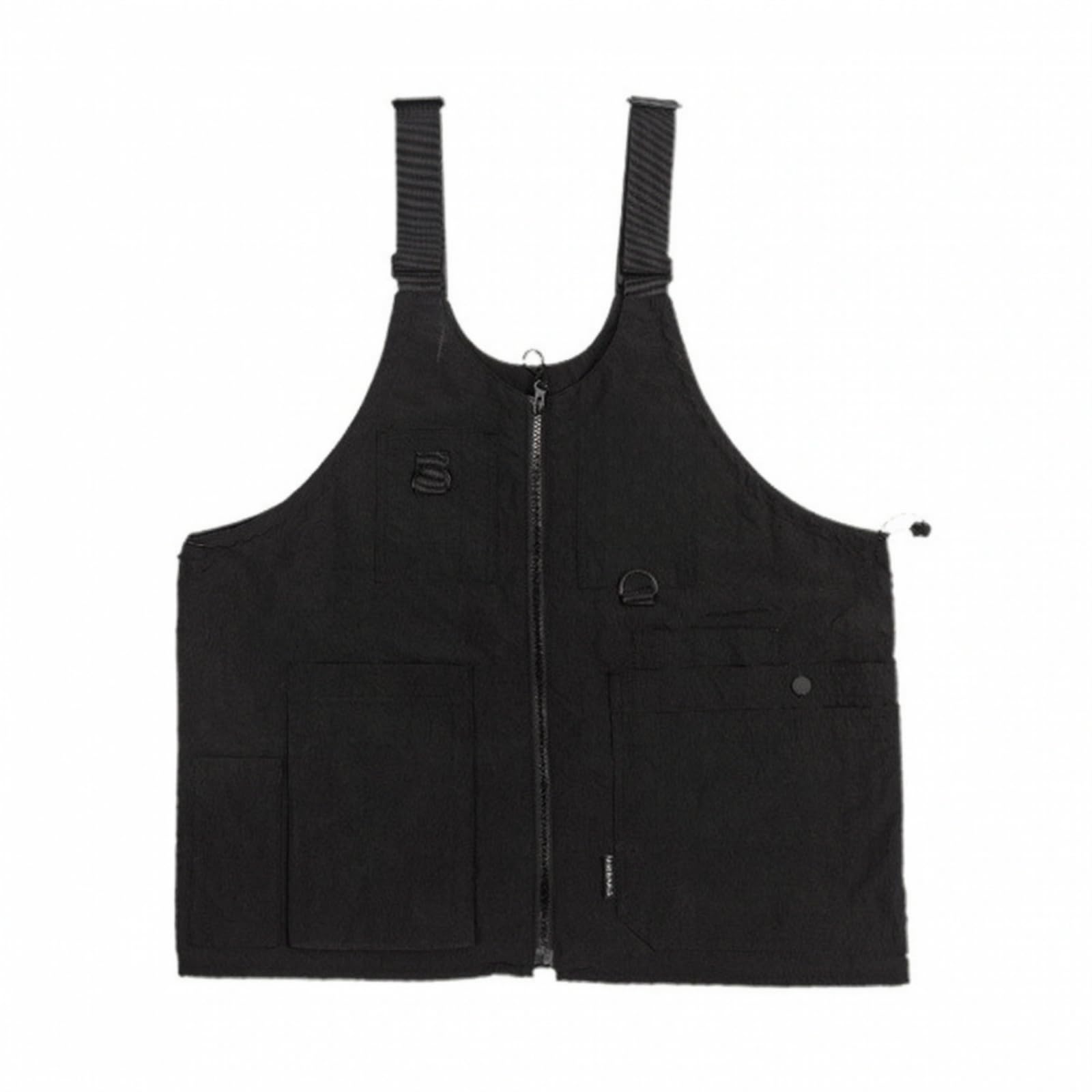 Gilet Trasformabile in Zaino | Tasche Frontali Multiple per Accessori, Gilet da Campeggio, Trekking, Nero